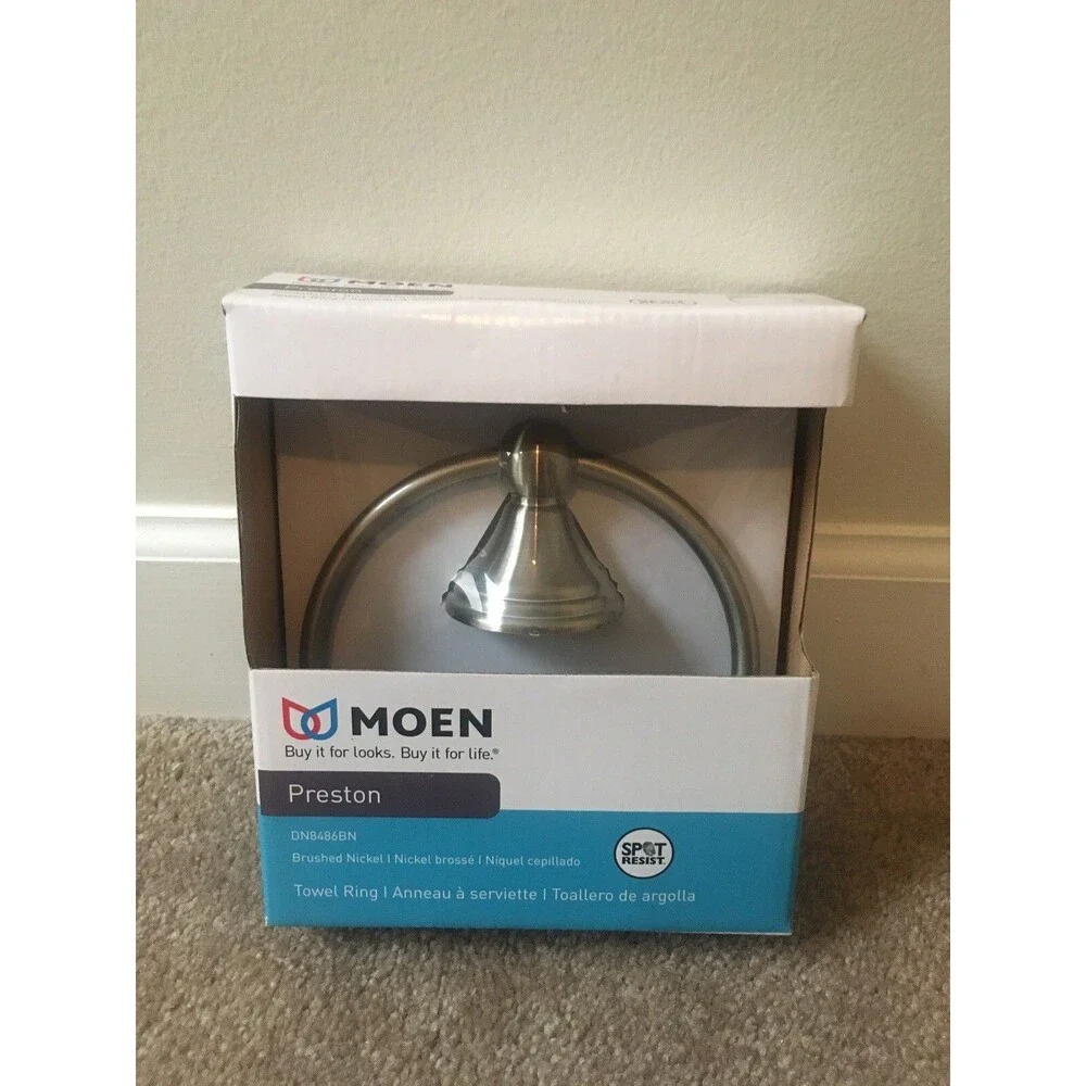 Moen Preston Towel Ring Holder Brushed Nickel Spot Resistant